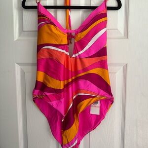 Trina Turk Pink and Orange Swimsuit NWT size 10